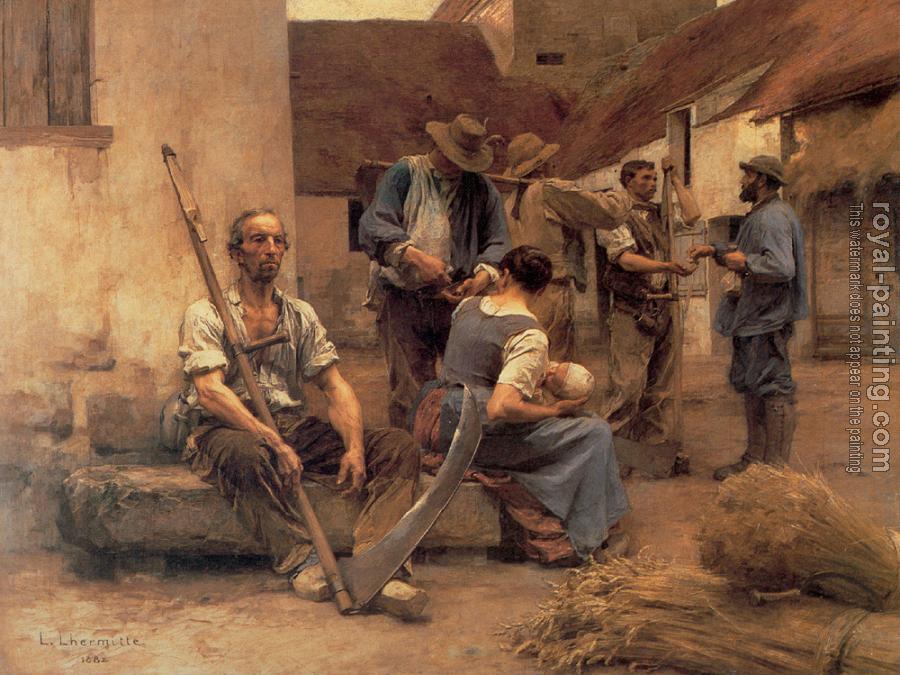 Leon Augustin Lhermitte : Paying the Harvesters